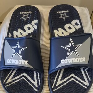Cowboys Navy Slide Sandals - Team Logo Comfort
